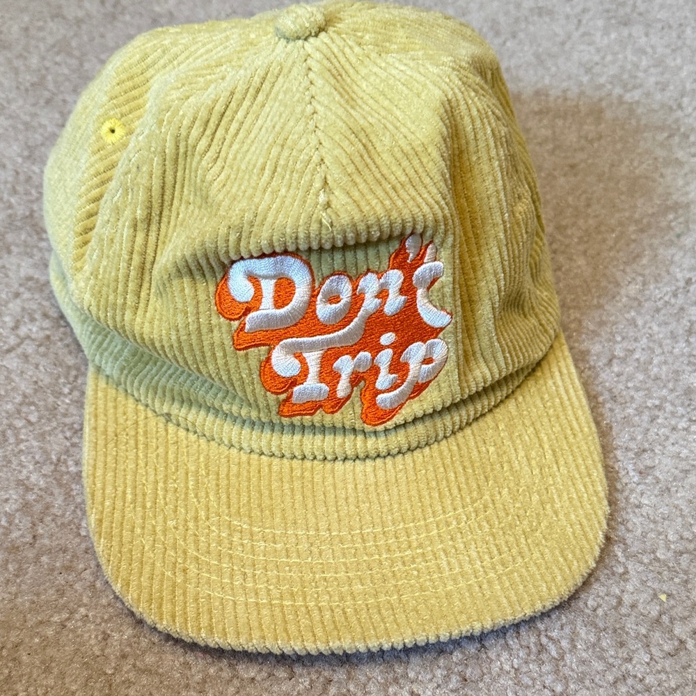 Don't Trip Corduroy Hat - Yellow